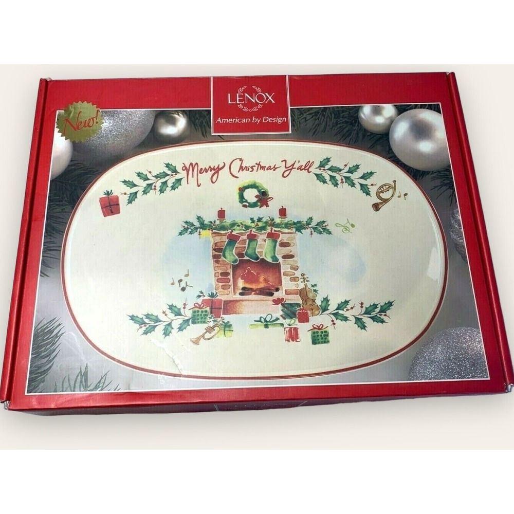 Lenox American By Design Winter Greetings Merry Christmas Y'all Tray 10.5"- NWT